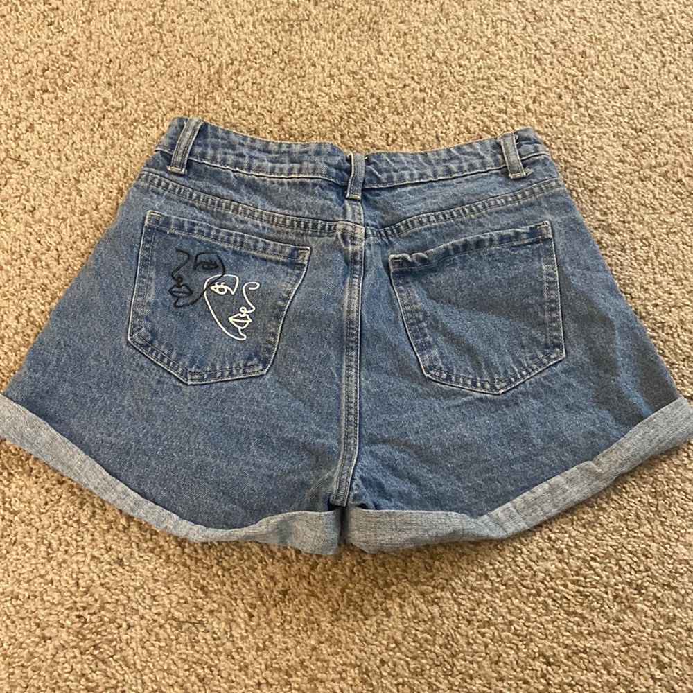 Abstract Design Jean Shorts